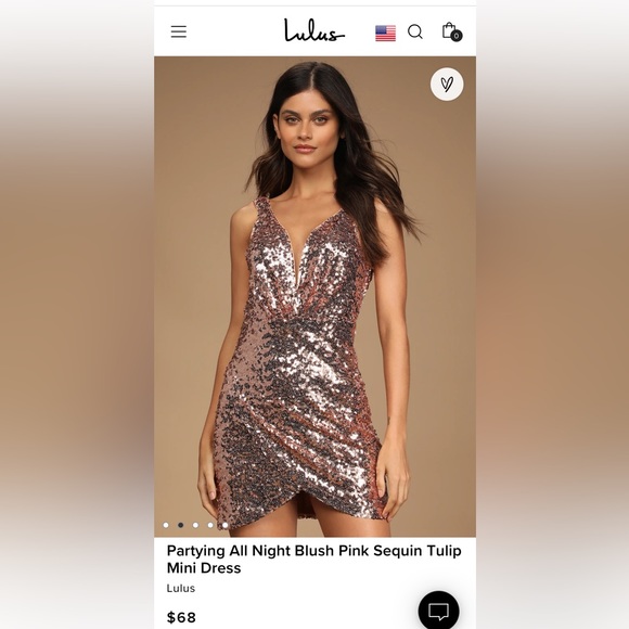 LULU’S Partying All Night Blush Pink Sequin Tulip Mini Dress - Picture 2 of 8